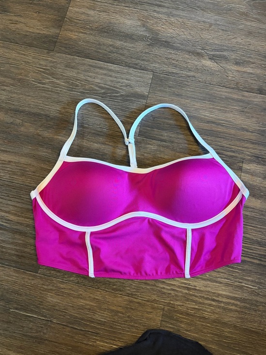 PINK Victoria's Secret Other - Victoria Secret PINK Preppy Sports Bra XL Bralette Solid Fuchsia White Push Up